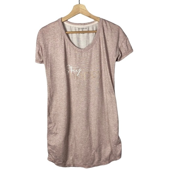 Danskin Light Pink Stay Happy Short Sleeve T-Shirt S - Picture 1 of 4